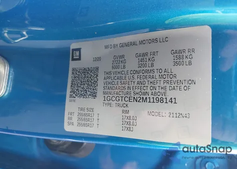 2021 Chevrolet Colorado 4Wd Short Box Lt from USA, damaged, VIN 1GCGTCEN2M1198141